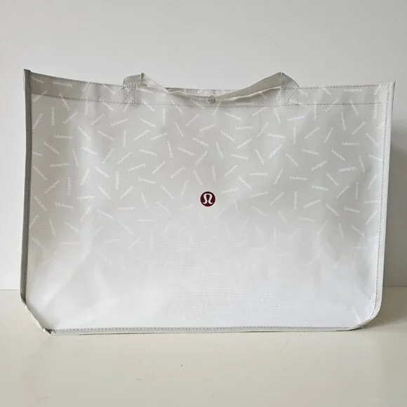 New LULULEMON Grey GRAPHIC LOGO Reusable Shopping Bag XL - Picture 6 of 6